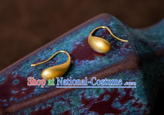 China Ming Dynasty Empress Gilding Earrings Traditional Ancient Court Ear Jewelry