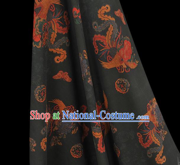 Chinese Classical Phoenix Pattern Silk Material Traditional Cheongsam Gambiered Guangdong Gauze