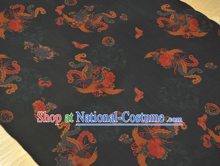 Chinese Classical Phoenix Pattern Silk Material Traditional Cheongsam Gambiered Guangdong Gauze