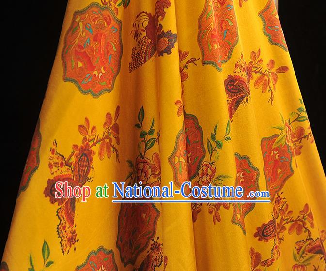 Chinese Traditional Cheongsam Satin Fabric Classical Butterfly Pattern Silk Material