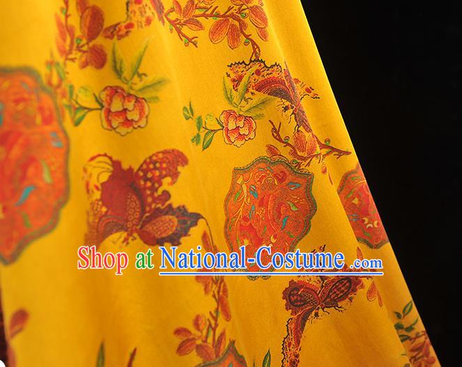 Chinese Traditional Cheongsam Satin Fabric Classical Butterfly Pattern Silk Material