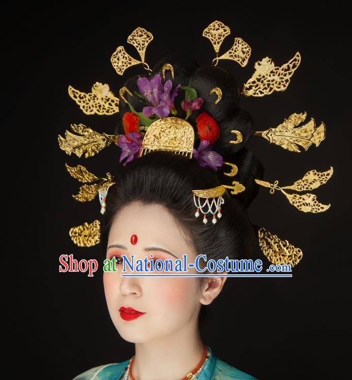 China Tang Dynasty Imperial Concubine Hairpins Ancient Court Woman Hair Accessories Complete Set