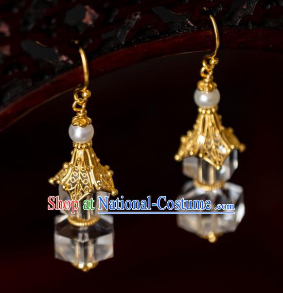 China Traditional Ming Dynasty Ear Jewelry Ancient Ming Dynasty Imperial Concubine Crystal Gourd Earrings