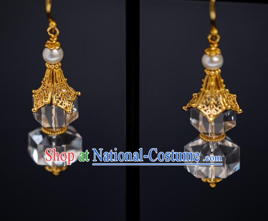 China Traditional Ming Dynasty Ear Jewelry Ancient Ming Dynasty Imperial Concubine Crystal Gourd Earrings