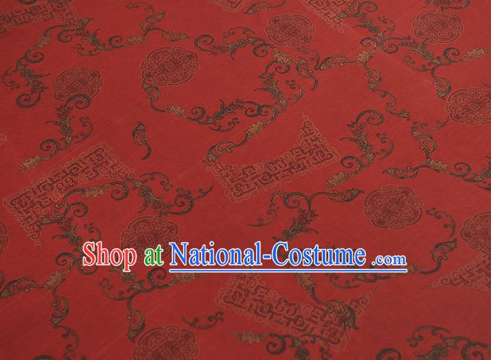 Top Grade Chinese Traditional Palace Wall Pattern Red Silk Drapery Gambiered Guangdong Gauze Cheongsam Fabric