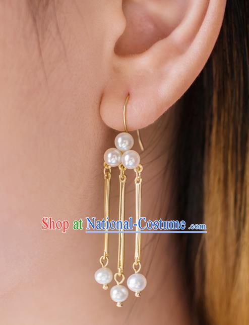 China Ancient Imperial Concubine Ear Jewelry Accessories Traditional Qing Dynasty Court Earrings