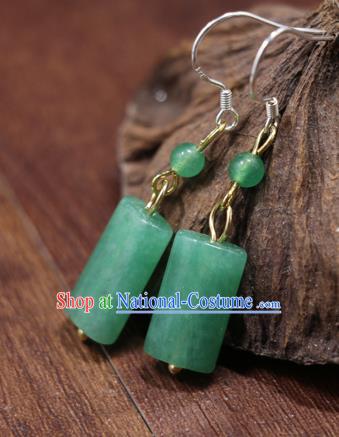 Handmade Traditional Hanfu Ear Accessories Chinese Jewelry National Aventurine Earrings