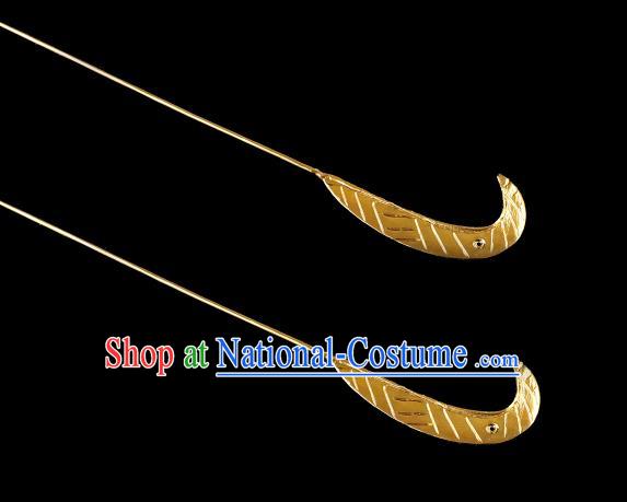 China Traditional Hair Accessories Handmade Ancient Empress Hairpin Jin Dynasty Golden Sword Hair Stick for Women