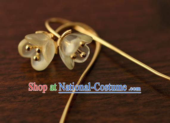 China Ancient Princess Osmanthus Ear Jewelry Accessories Traditional Qing Dynasty Palace Lady Earrings