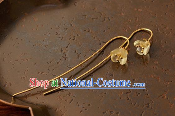 China Ancient Princess Osmanthus Ear Jewelry Accessories Traditional Qing Dynasty Palace Lady Earrings