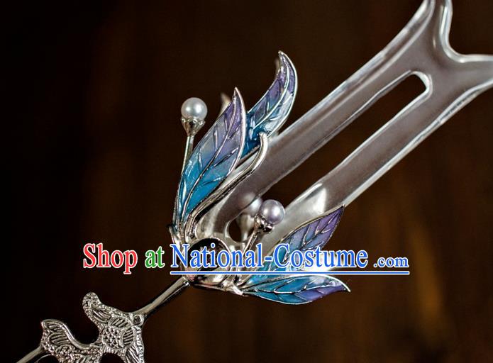 China Hanfu Crystal Hair Stick Traditional Han Dynasty Princess Hairpin Ancient Court Lady Hair Accessories