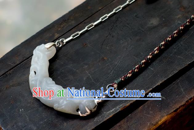 China Traditional White Jade Necklace Handmade Jewelry Accessories