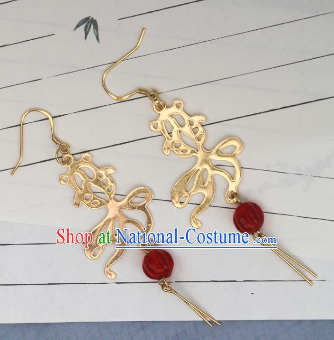 Handmade Chinese Traditional Hanfu Earrings National Goldfish Ear Accessories