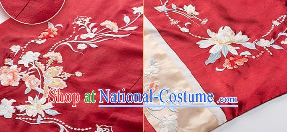 China Ancient Palace Princess Historical Clothing Ming Dynasty Embroidered Costumes Traditional Wedding Red Hanfu Dress