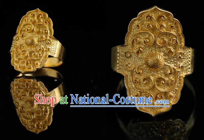 China Song Dynasty Jewelry Accessories Ancient Empress Golden Ring for Women