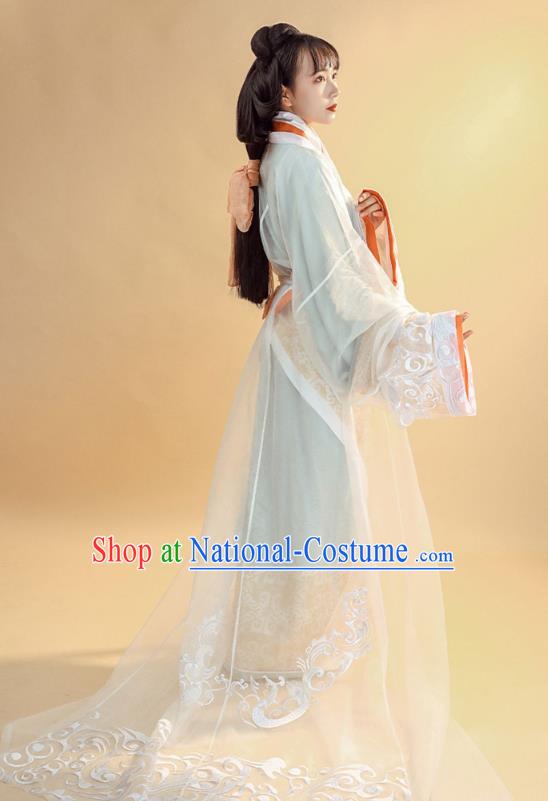 China Ancient Palace Lady Historical Clothing Han Dynasty Court Woman Costumes Traditional Hanfu Curving Front Robe