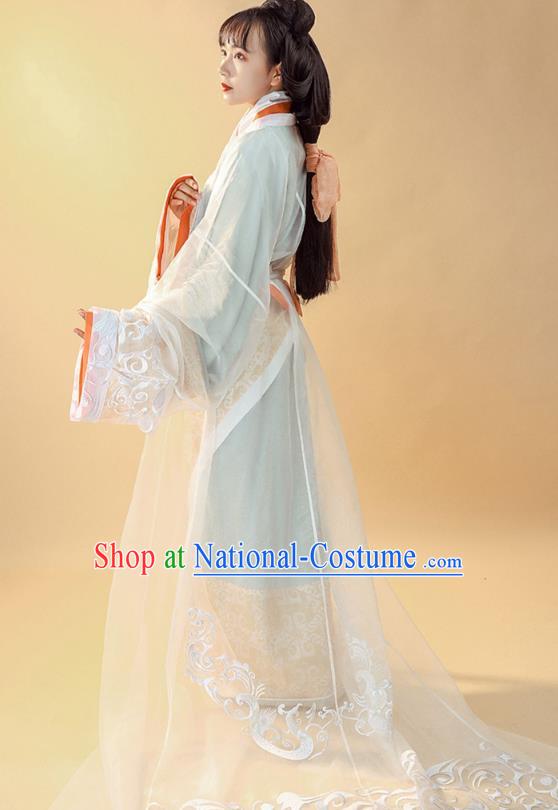 China Ancient Palace Lady Historical Clothing Han Dynasty Court Woman Costumes Traditional Hanfu Curving Front Robe