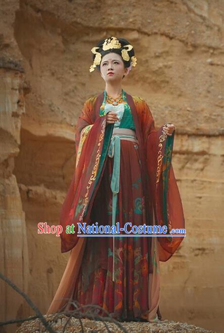 China Ancient Imperial Consort Hanfu Dress Wedding Costumes Traditional Tang Dynasty Court Woman Historical Clothing