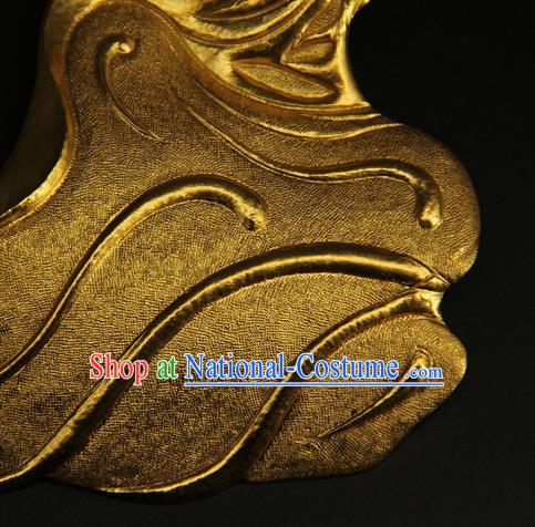 China Ancient Swordsman Half Face Mack Handmade Golden Mask Accessorie