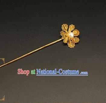 China Handmade Hair Accessories Ancient Ming Dynasty Empress Hairpin Traditional Gilding Hair Stick