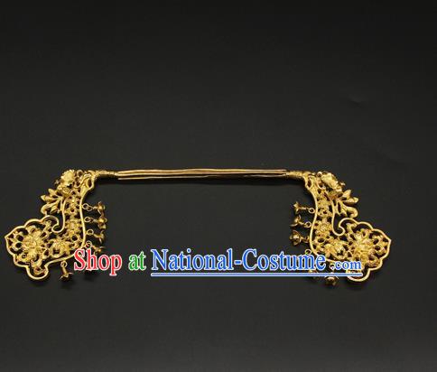 China Traditional Handmade Golden Hairpin Ancient Tang Dynasty Court Hair Accessories