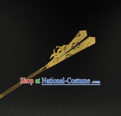 China Tang Dynasty Golden Hair Stick Traditional Handmade Hairpin Ancient Court Hair Accessories