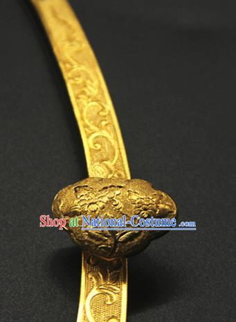 China Ancient Palace Lady Necklace Jewelry Handmade Ming Dynasty Princess Golden Necklet