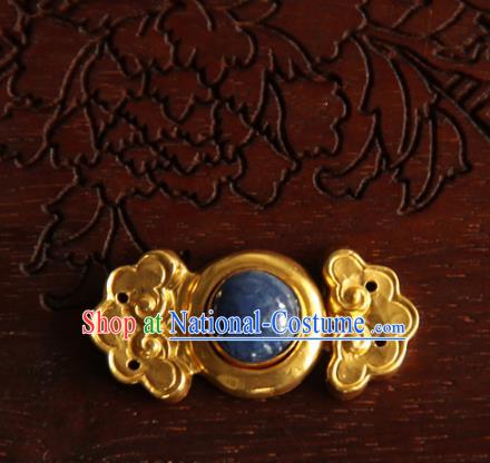 China Ming Dynasty Gilding Button Handmade Ancient Empress Costume Golden Buckle