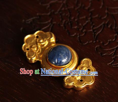 China Ming Dynasty Gilding Button Handmade Ancient Empress Costume Golden Buckle