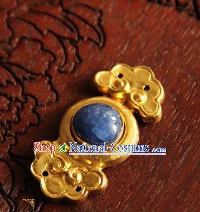 China Ming Dynasty Gilding Button Handmade Ancient Empress Costume Golden Buckle