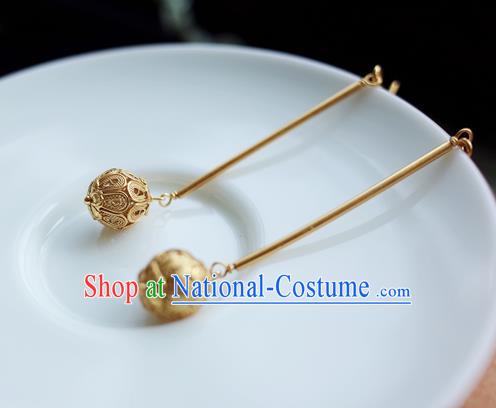 Handmade Chinese Ming Dynasty Court Ear Jewelry Accessories Traditional Ancient Imperial Consort Earrings