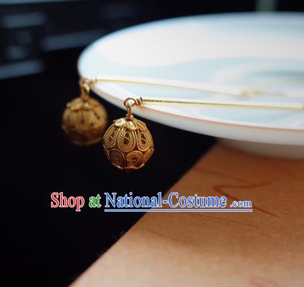 Handmade Chinese Ming Dynasty Court Ear Jewelry Accessories Traditional Ancient Imperial Consort Earrings