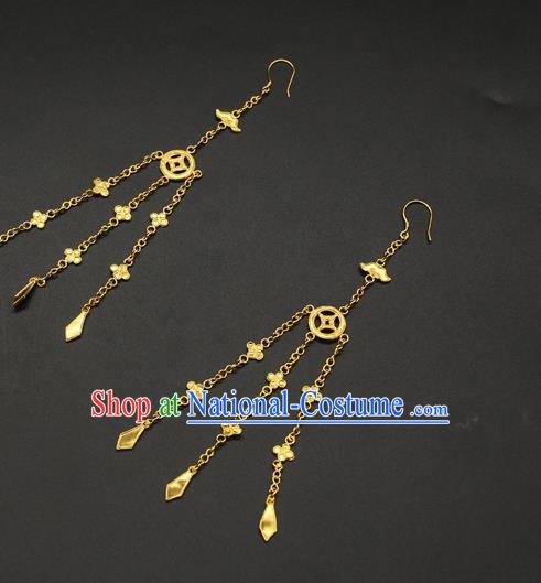 Handmade Chinese Traditional Ming Dynasty Ear Jewelry Ancient Palace Lady Earrings Accessories