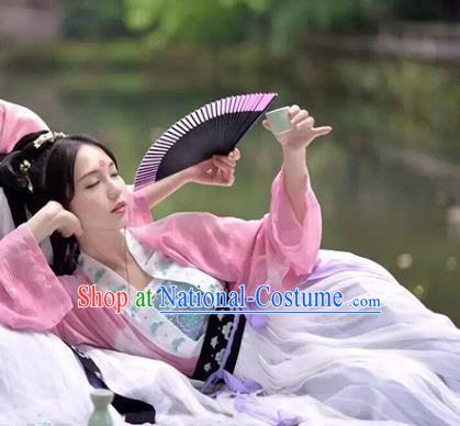 China Ancient Country Girl Historical Clothing Traditional Tang Dynasty Young Lady Hanfu Dress Garment