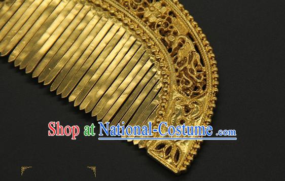 China Ancient Court Hair Comb Traditional Yuan Dynasty Hair Accessories Handmade Palace Hairpin