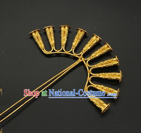 China Handmade Court Hair Stick Ancient Queen Hairpin Traditional Song Dynasty Palace Hair Accessories