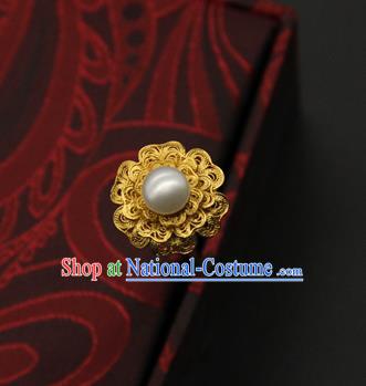 China Handmade Court Hair Stick Traditional Ming Dynasty Palace Hair Accessories Ancient Empress Pearl Hairpin