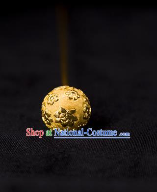 China Ancient Empress Golden Hairpin Traditional Song Dynasty Palace Hair Accessories Handmade Court Hair Stick