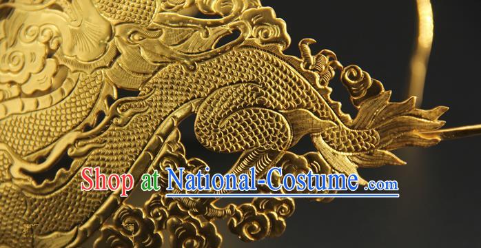 China Handmade Han Dynasty Swordsman Accessories Ancient Crown Prince Golden Face Mask