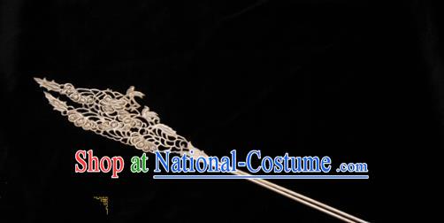 China Hanfu Silver Hair Stick Traditional Handmade Ancient Empress Hairpin Tang Dynasty Queen Hair Accessories