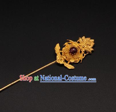 China Ancient Ming Dynasty Empress Hairpin Handmade Palace Hair Accessories Traditional Hanfu Hair Stick