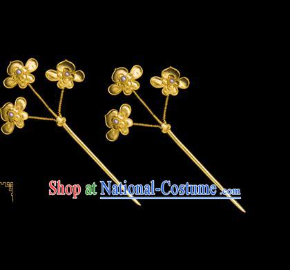 China Ancient Hair Stick Traditional Ming Dynasty Empress Hair Accessories Handmade Palace Pearls Hairpin