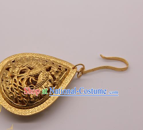 Handmade Chinese Traditional Ming Dynasty Necklace Accessories Ancient Imperial Consort Jewelry Golden Necklet Pendant