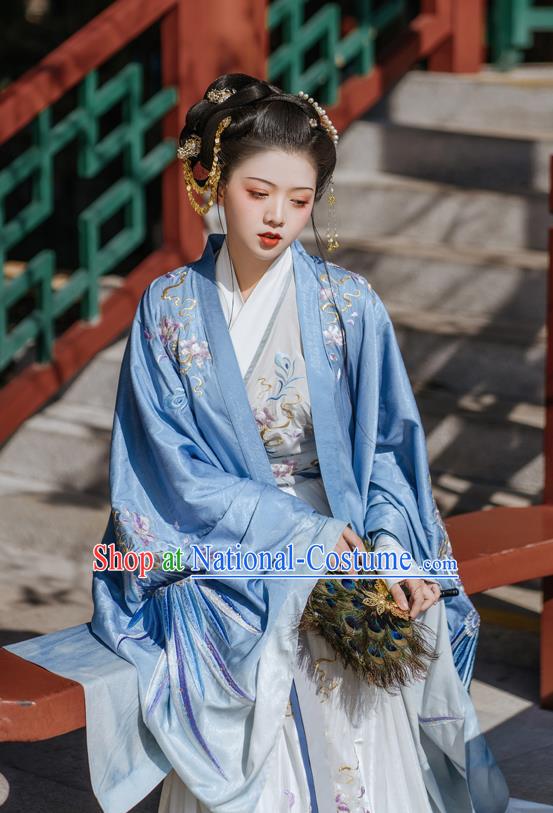 Ancient China Jin Dynasty Imperial Concubine Clothing Traditional Court Woman Embroidered Hanfu Dress