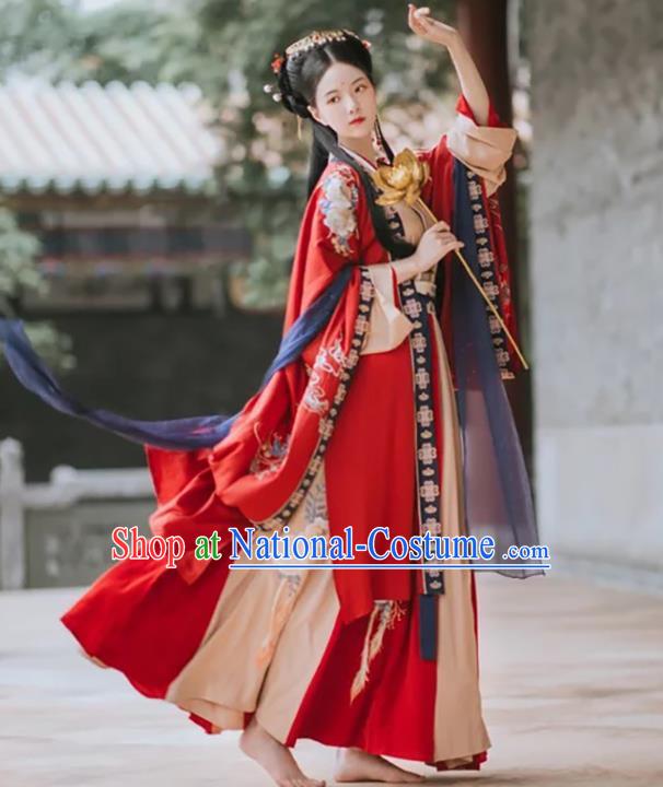 China Jin Dynasty Historical Clothing Traditional Wedding Embroidered Hanfu Dress Ancient Imperial Consort Costumes Full Set