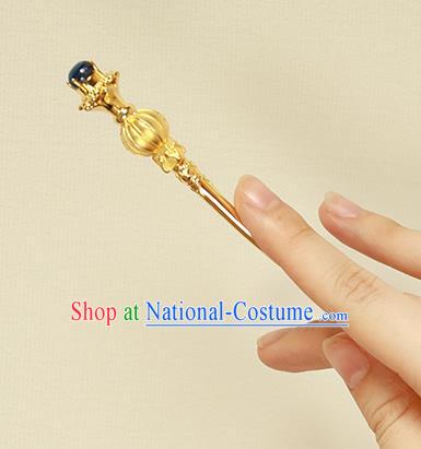 China Handmade Court Golden Vase Hairpin Traditional Palace Hair Jewelry Ancient Ming Dynasty Empress Hair Stick