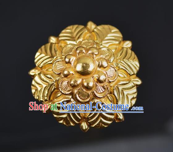 China Traditional Tang Dynasty Golden Hair Stick Ancient Princess Hairpin Handmade Hair Jewelry