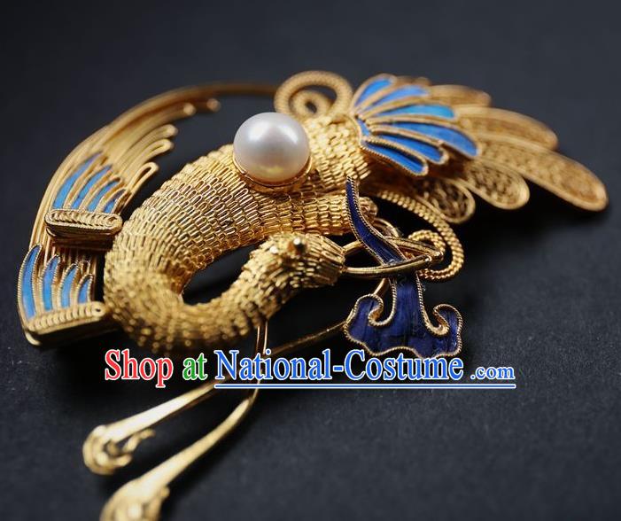 Handmade Chinese Ancient Empress Cloisonne Phoenix Brooch Jewelry Traditional Qing Dynasty Court Breastpin Accessories