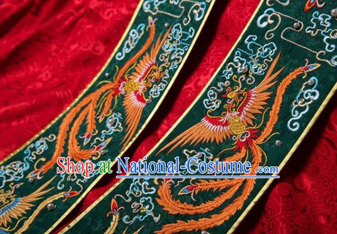 China Traditional Wedding Red Hanfu Dress Ancient Empress Costumes Ming Dynasty Royal Queen Historical Clothing