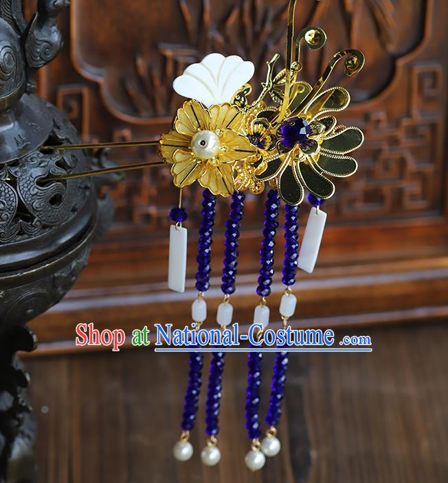 Traditional China Wedding Phoenix Coronet Ancient Empress Golden Hair Crown Handmade Hair Ornament